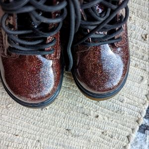 Dr. Martens Air Wair with bouncing soles toddler size 8. Rose brown w/ sparkles.